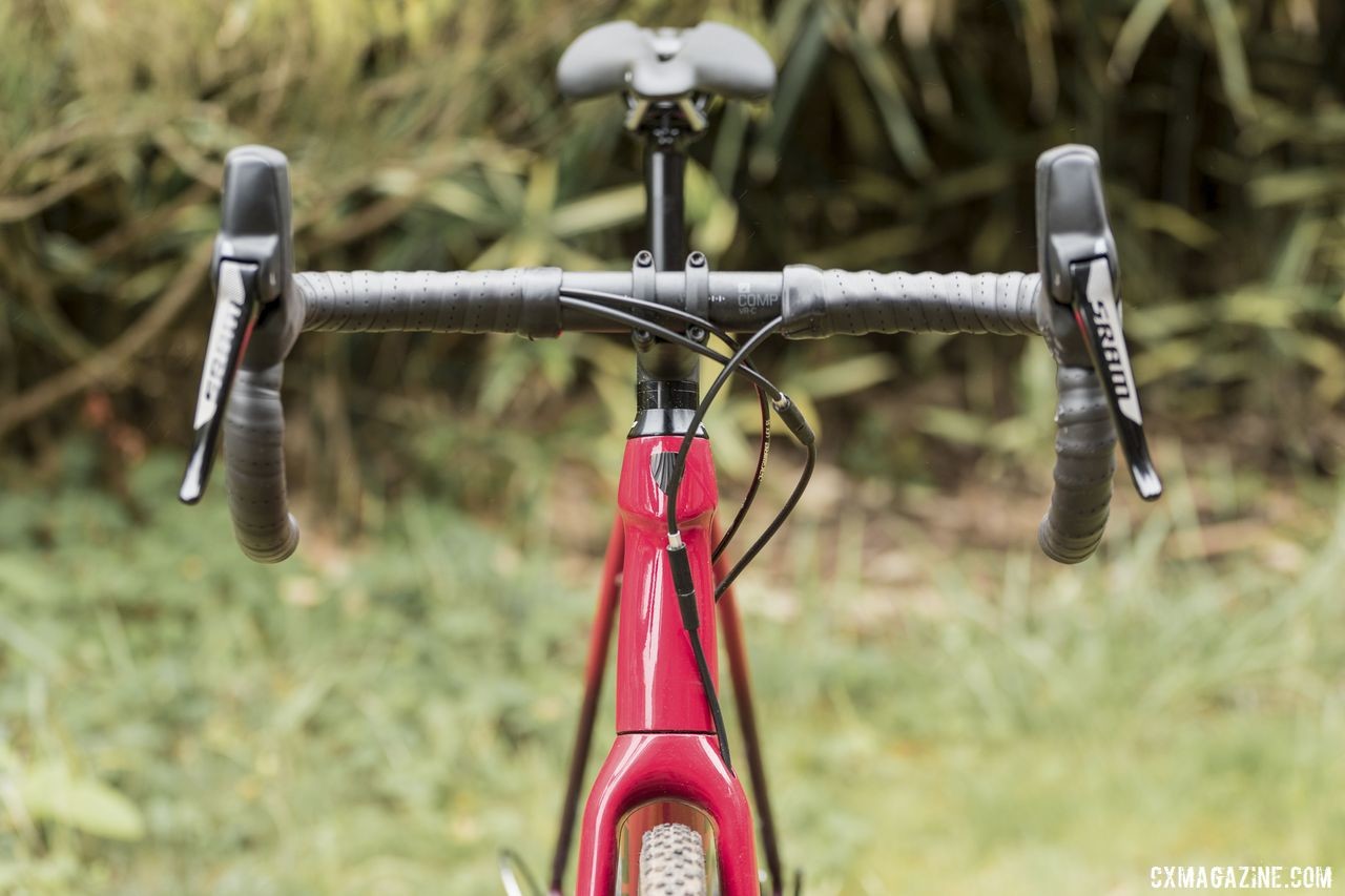 Trek's headtube shape has become iconic in a way, although the Crockett does not have the front IsoSpeed decoupler like the Boone. 2020 Trek Crockett Cyclocross Bike. © C. Lee / Cyclocross Magazine