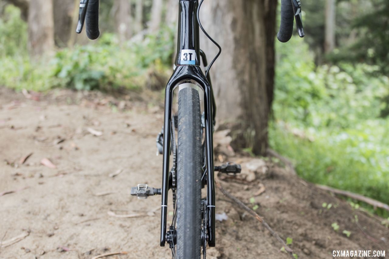 The fork has plenty of clearance for the 650b x 47mm WTB Byway tires. 3T Exploro Team Force Gravel Bike. © C. Lee / Cyclocross Magazine