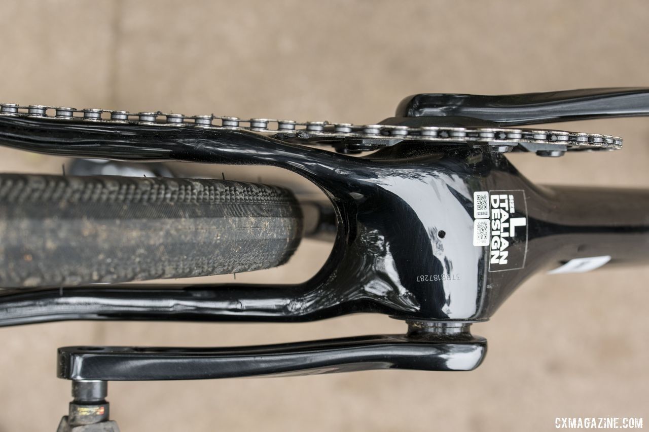 The 3T Exploro frame has clearance for tires up to 650b x 2.1" or 700c x 40mm. 3T Exploro Team Force Gravel Bike. © C. Lee / Cyclocross Magazine