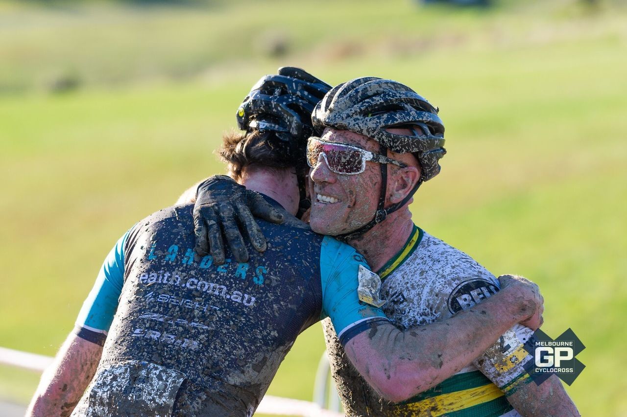 Chris Jongewaard and Nicholas Smith congratulate earch other after a tough Day 1 battle. 2019 MELGPCX Day 1, Melbourne, Australia. © Ernesto Arriagada