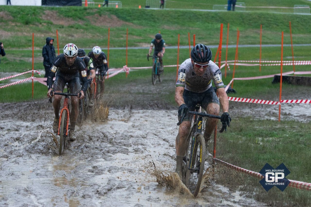 Chris Jongewaard leads the charge through the mud bog. 2019 MELGPCX Day 2, Melbourne, Australia. © Ernesto Arriagada