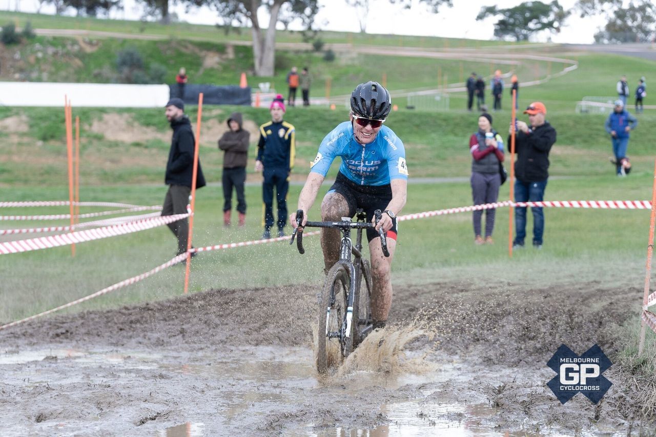 Rebecca Locke hits the mud on Day 2. 2019 MELGPCX Day 2, Melbourne, Australia. © Ernesto Arriagada