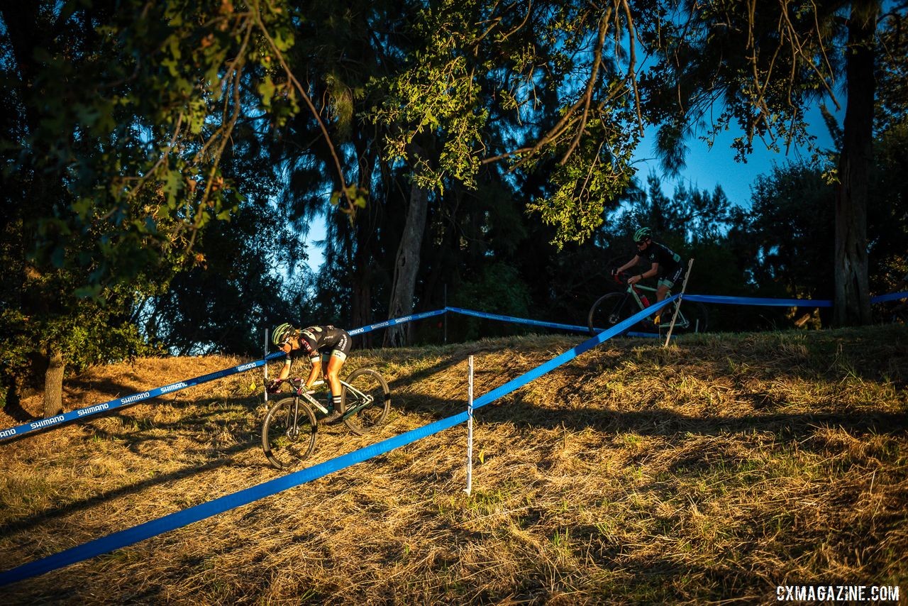 Caroline Nolan on her way to taking the first of her four wins on the weekend. 2019 West Coast Cyclocross Points Prestige. © Jeff Vander Stucken