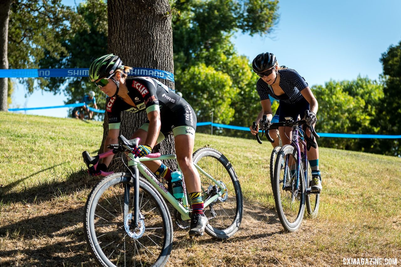 Caroline Nolan, Caitlin Bernstein and Anna Megale (partially hidden) went 1,2,3 in the overall for the weekend. 2019 West Coast Cyclocross Points Prestige. © Jeff Vander Stucken