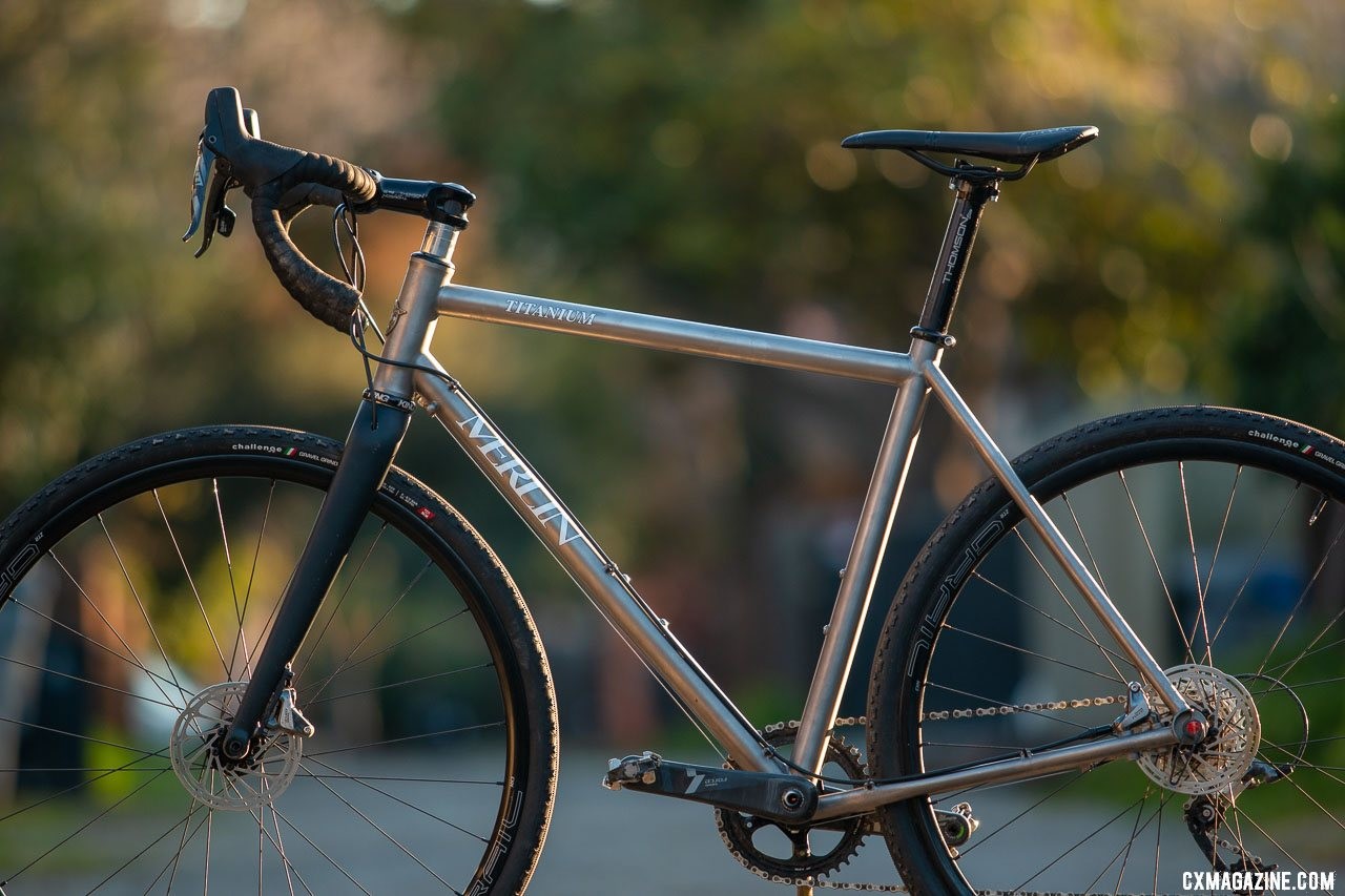 Merlin Sandstone titanium gravel bike offers six sizes with custom geometry options for no extra charge. © Cyclocross Magazine