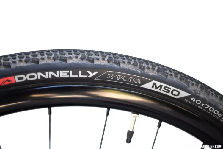 Donnelly X'Plor MSO 40mm tires offer durability and a long-lasting tread. Noble Bikes carbon GX5 gravel bike. © A. Yee / Cyclocross Magazine