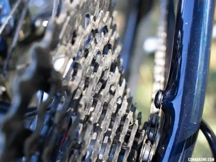 Don't put away the GX5 come rainy season. There are hidden fender mounts to keep you riding year 'round. Noble Bikes carbon GX5 gravel bike. © A. Yee / Cyclocross Magazine
