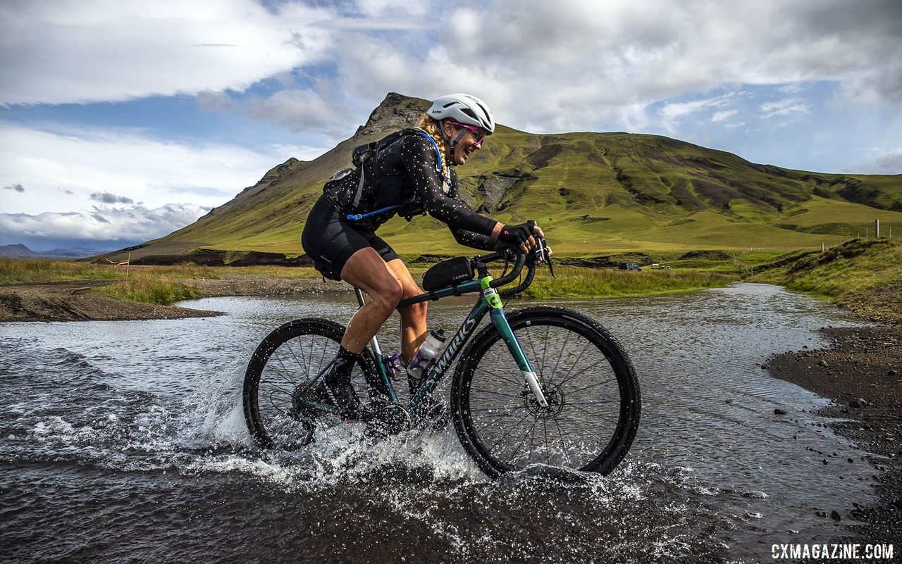 The route included several creek crossings. The Rift Gravel Race 2019, Iceland. © Snorri Thor / Lauf