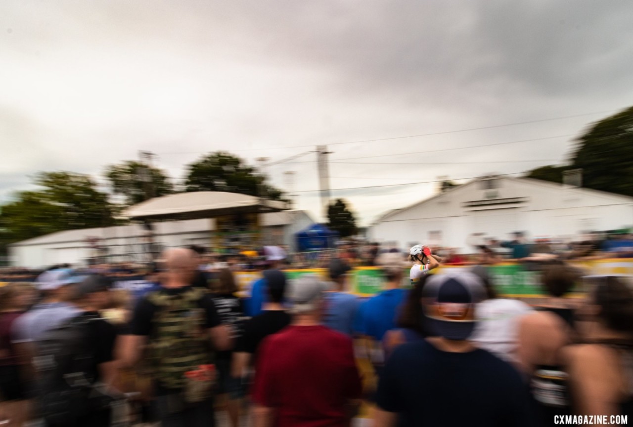 Rochette is in disbelief of her World Cup win. 2019 Jingle Cross. © A. Yee / Cyclocross Magazine