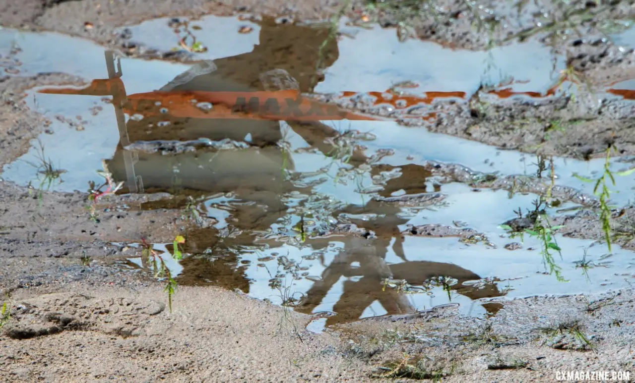 There was plenty of standing water after Saturday night's storms. 2019 Jingle Cross. © A. Yee / Cyclocross Magazine