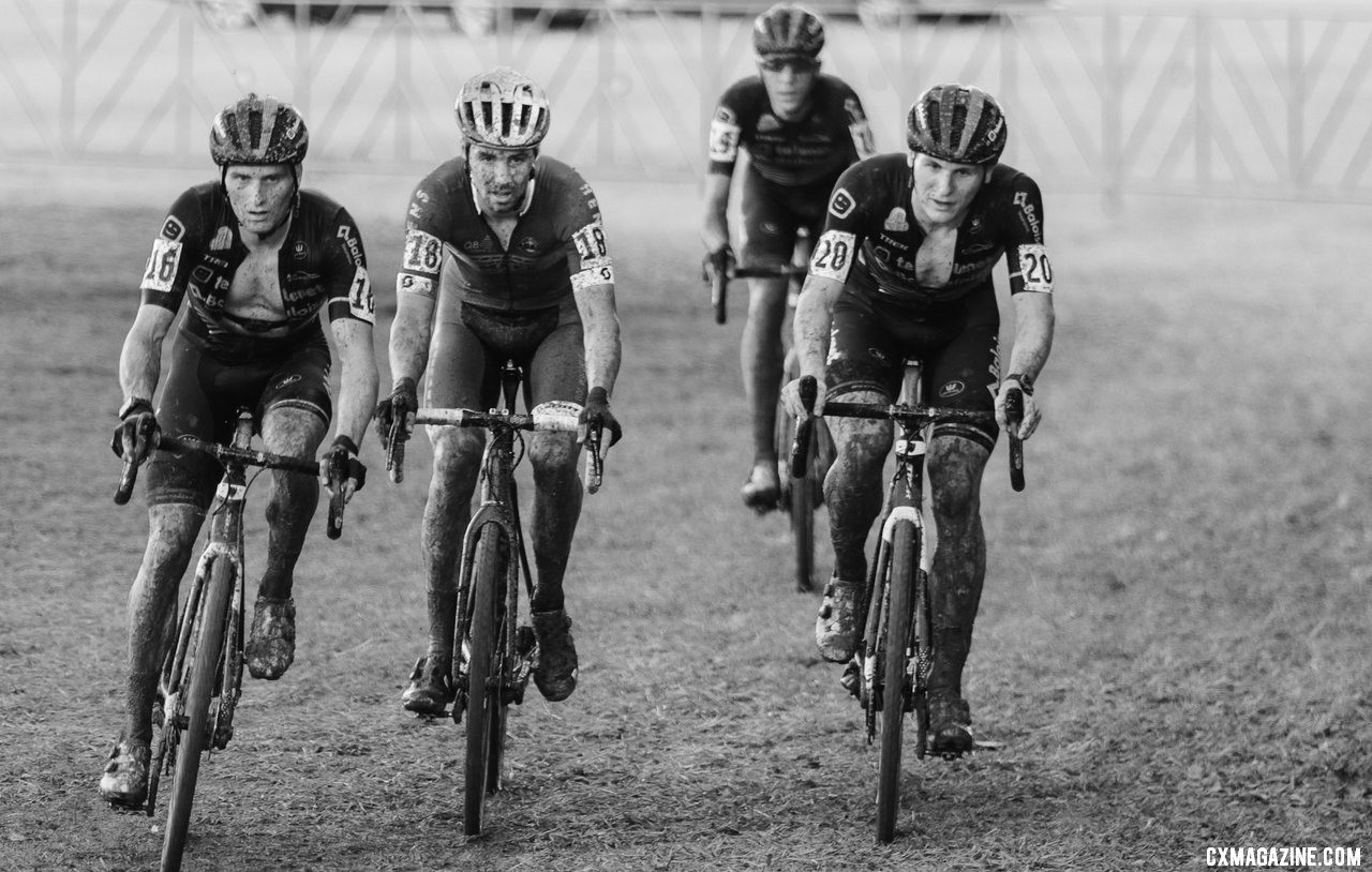 The leaders two laps in. 2019 Jingle Cross Sunday UCI C1, Elite Men. © D. Mable / Cyclocross Magazine