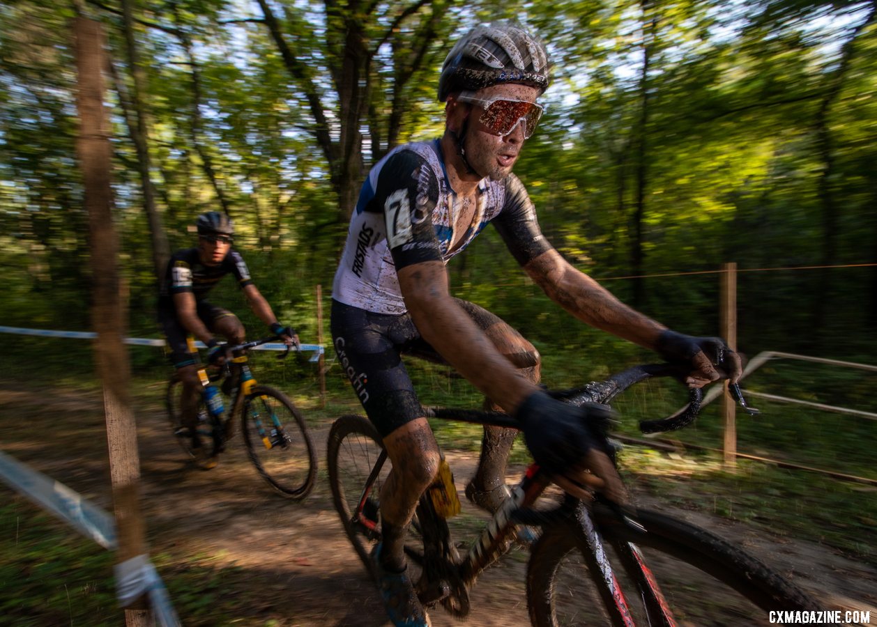 Gianni Vermeersch faced a sandwich of Telenet Baloise riders. 2019 Jingle Cross Sunday UCI C1, Elite Men. © A. Yee / Cyclocross Magazine