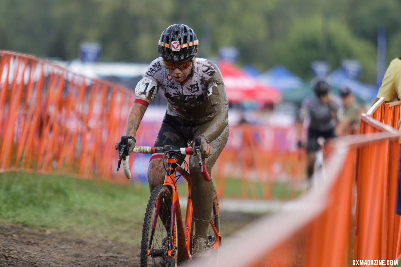 Conditions were hot and muddy on Sunday. 2019 Jingle Cross Sunday UCI C1, Elite Women. © D. Mable / Cyclocross Magazine