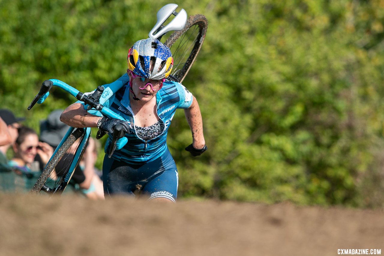Ellen Noble ran to 20th. 2019 Jingle Cross Sunday UCI C1, Elite Women. © A. Yee / Cyclocross Magazine