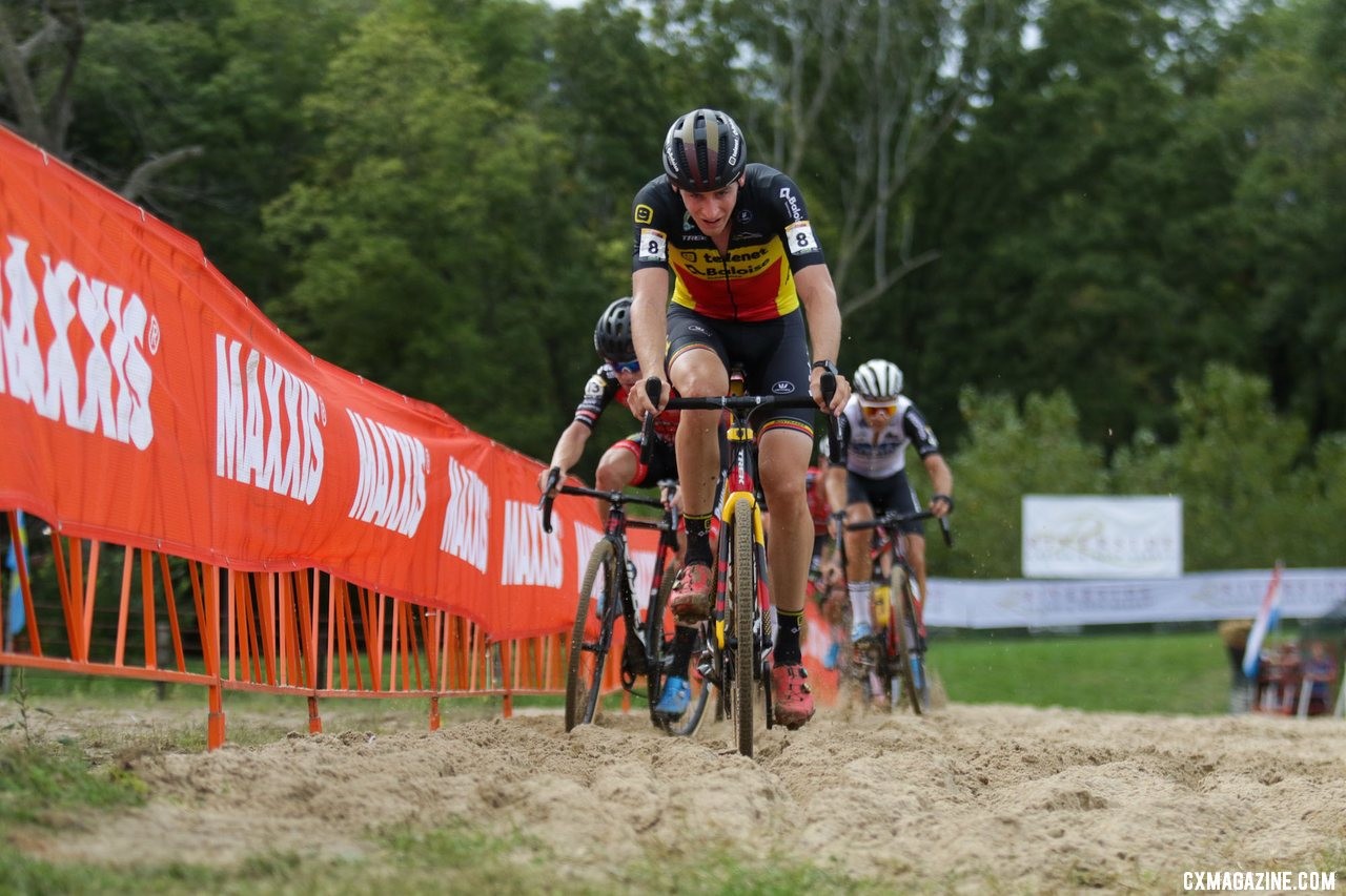 Toon Aerts rode Mt. Krumpit and led early. 2019 Jingle Cross World Cup, Elite Men. © D. Mable / Cyclocross Magazine
