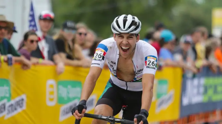 Curtis White is happy with his finish. 2019 Jingle Cross World Cup, Elite Men. © D. Mable / Cyclocross Magazine