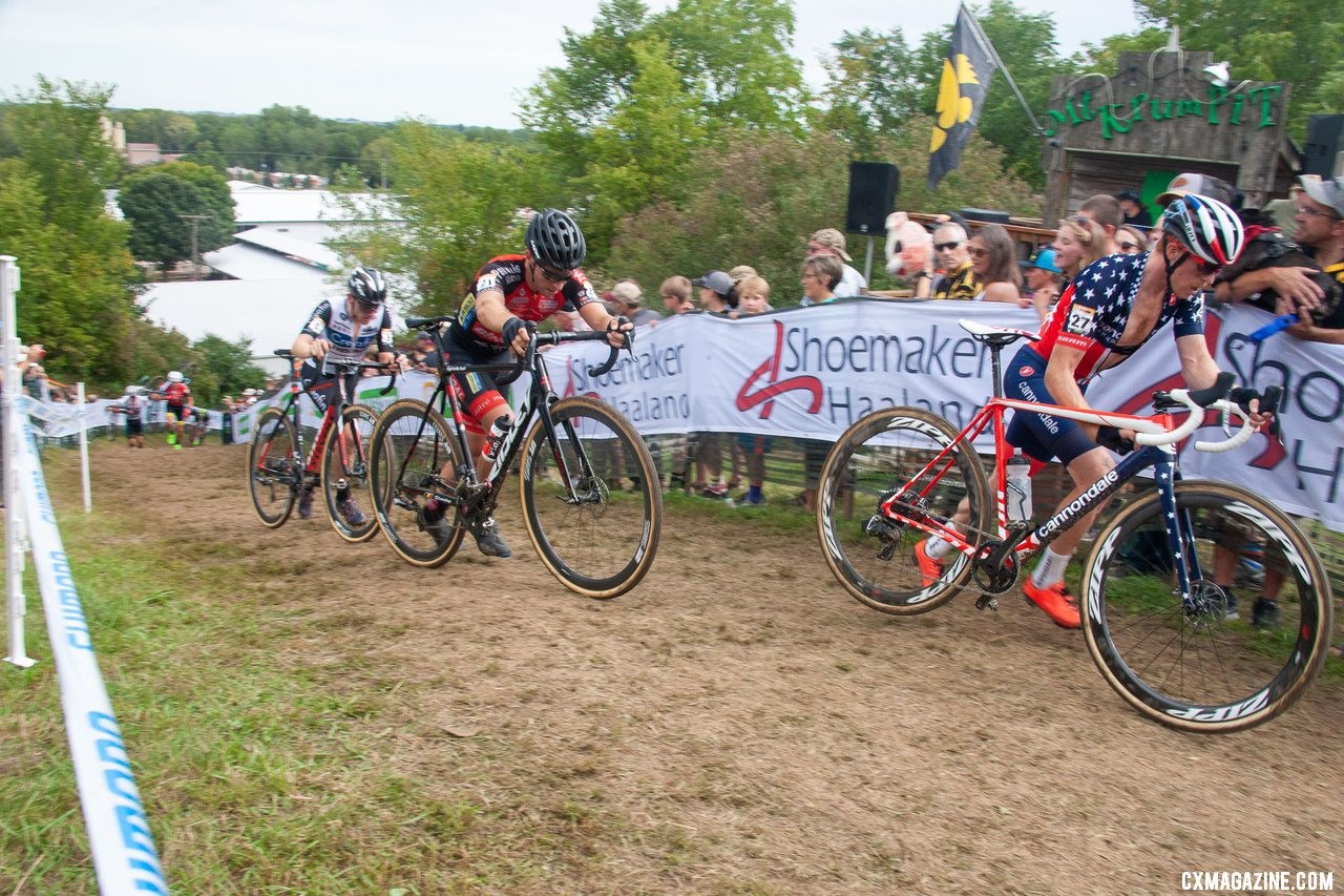 Stephen Hyde rode strongly until his back seized up. He did not finish. © L. Northway / Cyclocross Magazine