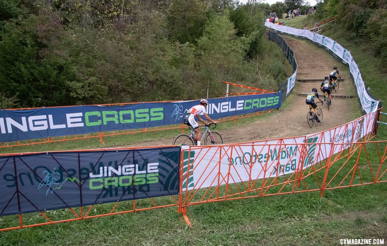 Telenet Baloise gives chase of the leaders. 2019 Jingle Cross World Cup, Elite Men. © A. Yee / Cyclocross Magazine