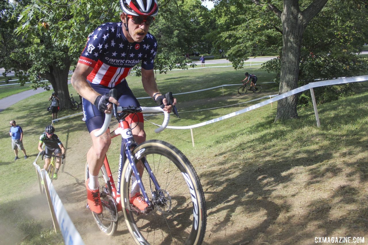 Stephen Hyde had to chase after a poor start. 2019 Rochester Cyclocross Day 1. © Z. Schuster / Cyclocross Magazine