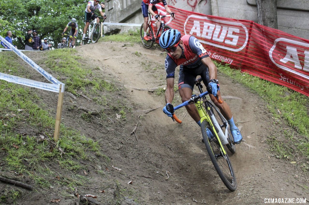 Kerry Werner was one of the aggressors in the lead group in the first half of the race. 2019 Rochester Cyclocross Day 2. © Z. Schuster / Cyclocross Magazine