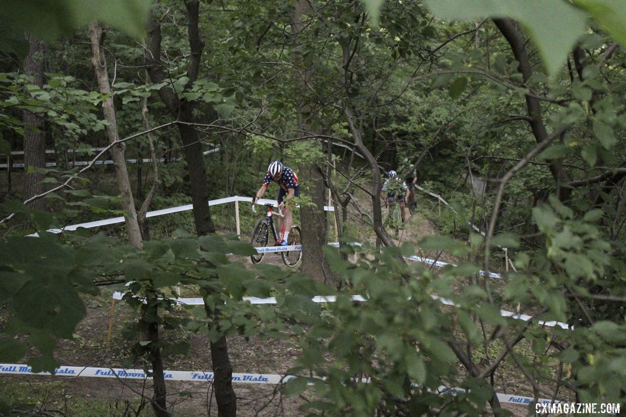 Stephen Hyde winds his way through The Jungle. 2019 Rochester Cyclocross Friday Pre-Ride. © Z. Schuster / Cyclocross Magazine