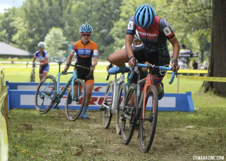 Becca Fahringer leads the chase. 2019 Rochester Cyclocross Day 1, Saturday. © Z. Schuster / Cyclocross Magazine