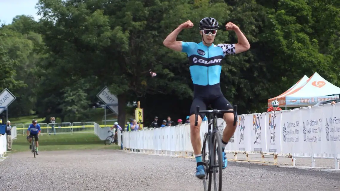 Tobias Lund Andresen makes it two in a row. 2019 Rochester Cyclocross Day 2, Junior Men. © Z. Schuster / Cyclocross Magazine