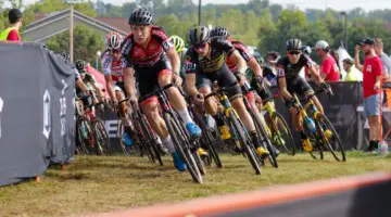 Laurens Sweeck leads out the holeshot. Elite Men, 2019 Trek CX Cup. © D. Mable / Cyclocross Magazine