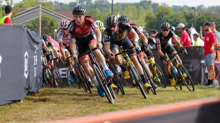 Laurens Sweeck leads out the holeshot. Elite Men, 2019 Trek CX Cup. © D. Mable / Cyclocross Magazine