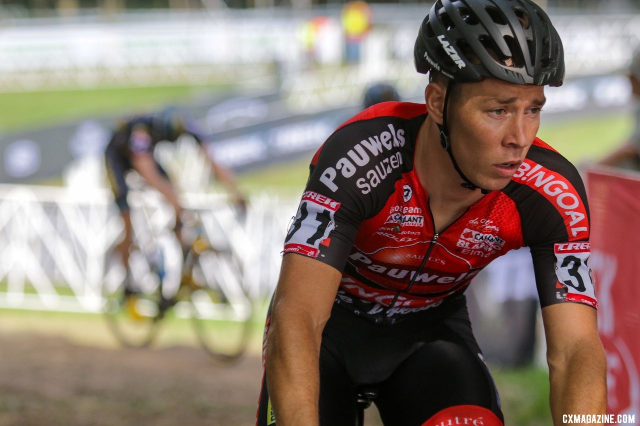 Laurens Sweeck went from the start and won on Friday. Elite Men, 2019 Trek CX Cup. © D. Mable / Cyclocross Magazine