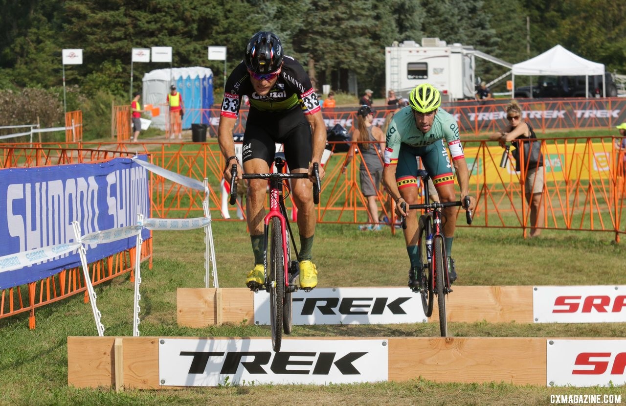 Orts and Chainel chased for third. Elite Men, 2019 Trek CX Cup. © D. Mable / Cyclocross Magazine