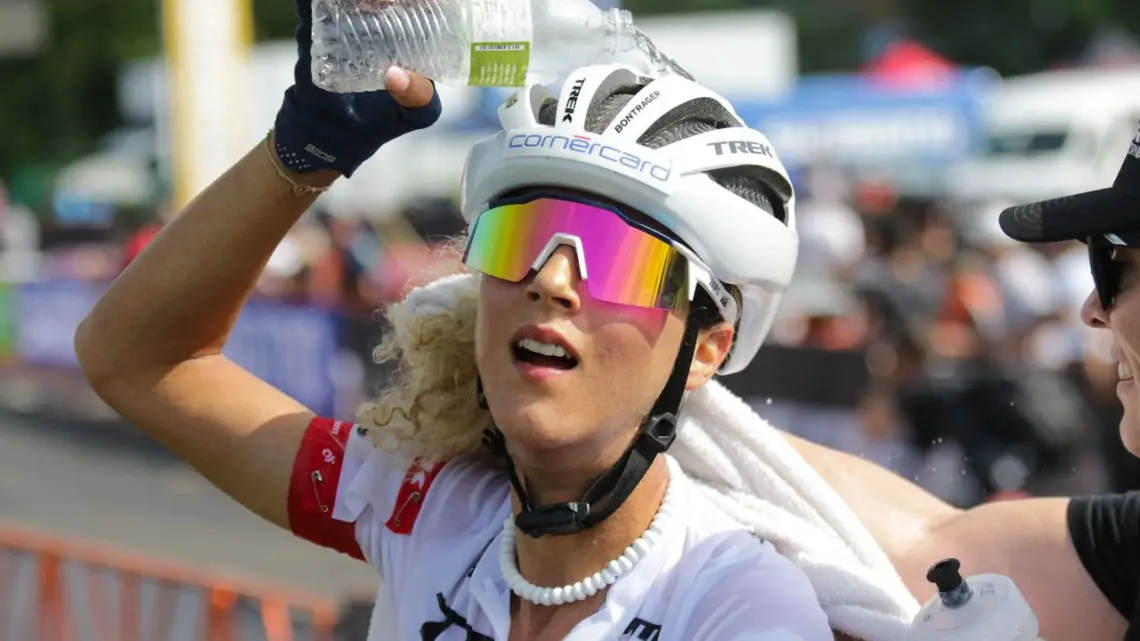 Jolanda Neff cools off after the race. Elite Women, 2019 Trek CX Cup. © D. Mable / Cyclocross Magazine