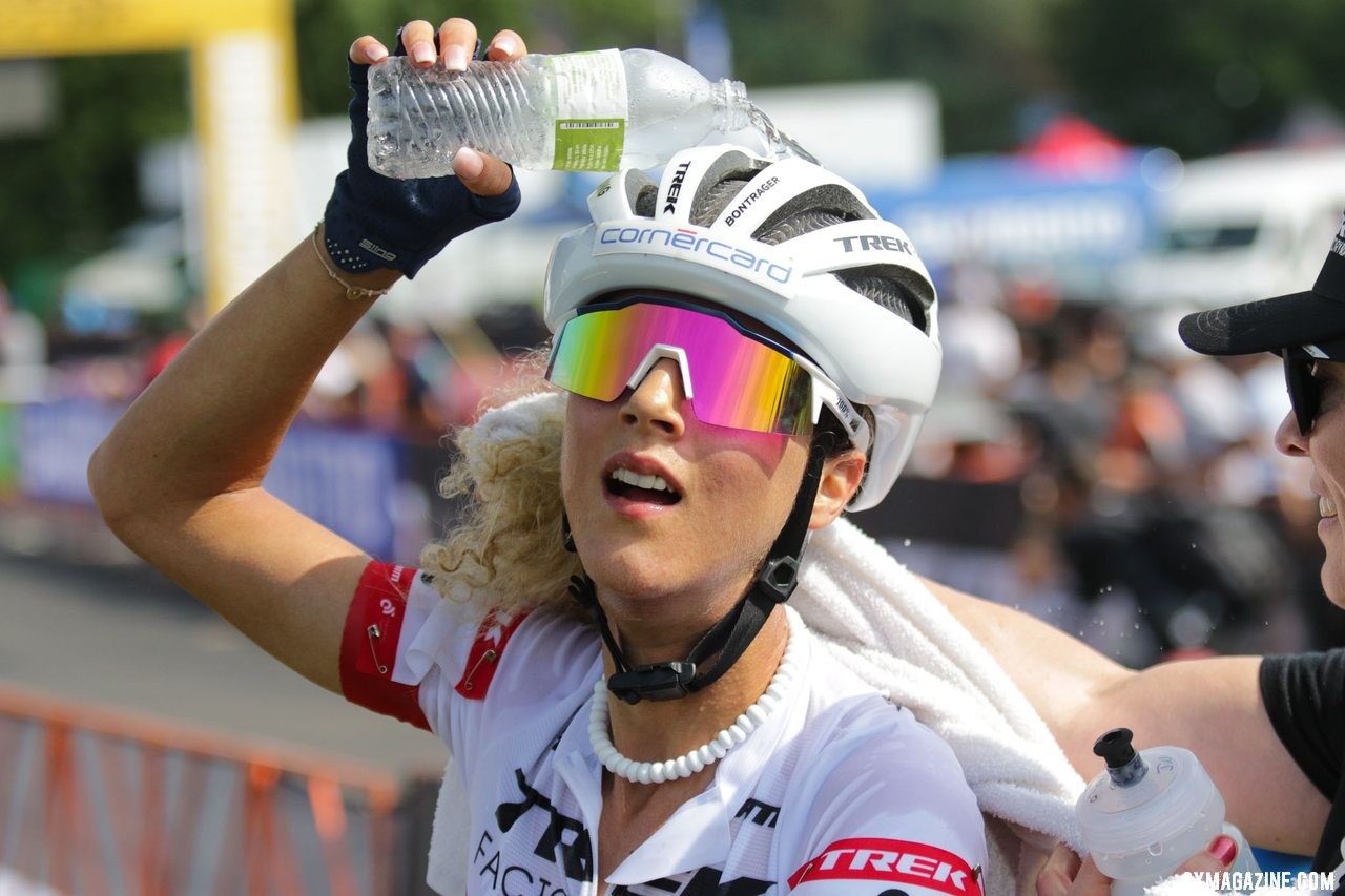 Jolanda Neff cools off after the race. Elite Women, 2019 Trek CX Cup. © D. Mable / Cyclocross Magazine