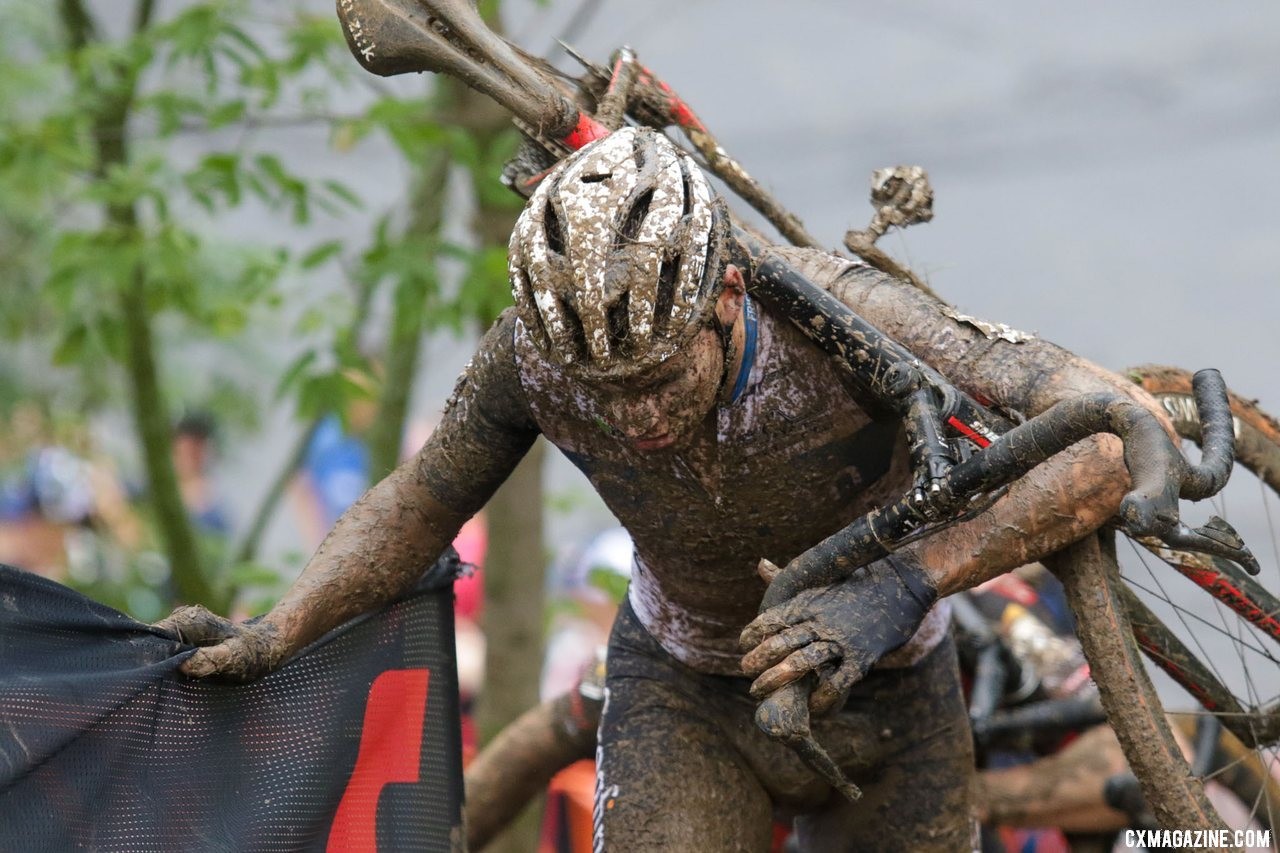 Gianni Vermeersch had another near-podium finish, just as he did in Iowa. 2019 World Cup Waterloo, Elite Men. © D. Mable / Cyclocross Magazine