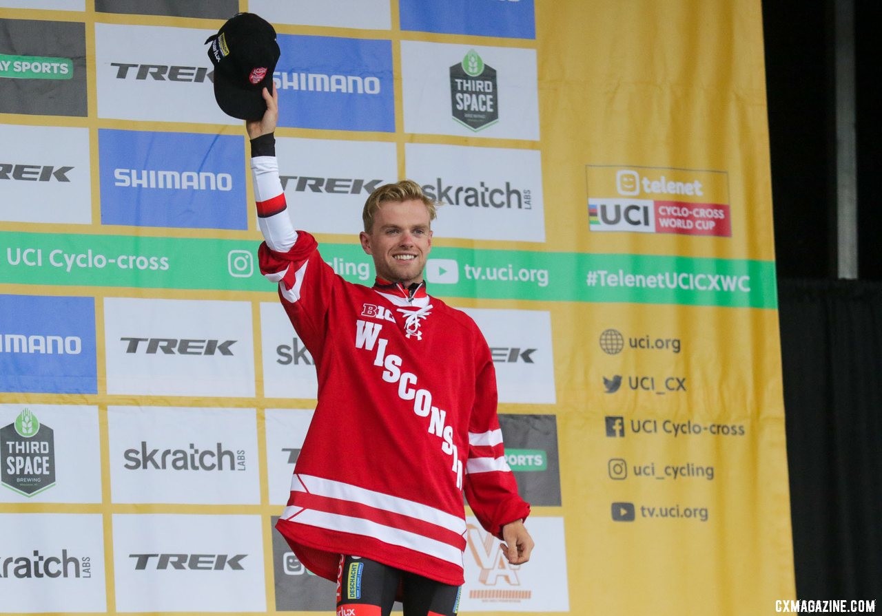 Mr. Iowa became Mr. Wisconsin. 2019 World Cup Waterloo. © D. Mable / Cyclocross Magazine
