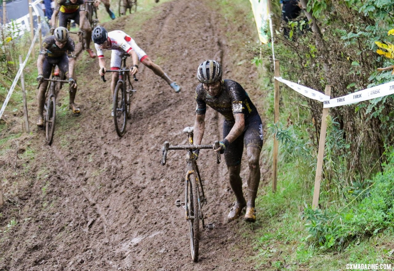 Jim Aernouts took an early lead before fading to 10th. 2019 World Cup Waterloo, Elite Men. © D. Mable / Cyclocross Magazine