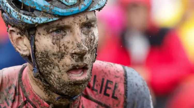 Kerry Werner battled with Curtis White for most of Sunday and showed the effects after the race. Faces of the 2019 World Cup Waterloo. © D. Mable / Cyclocross Magazine