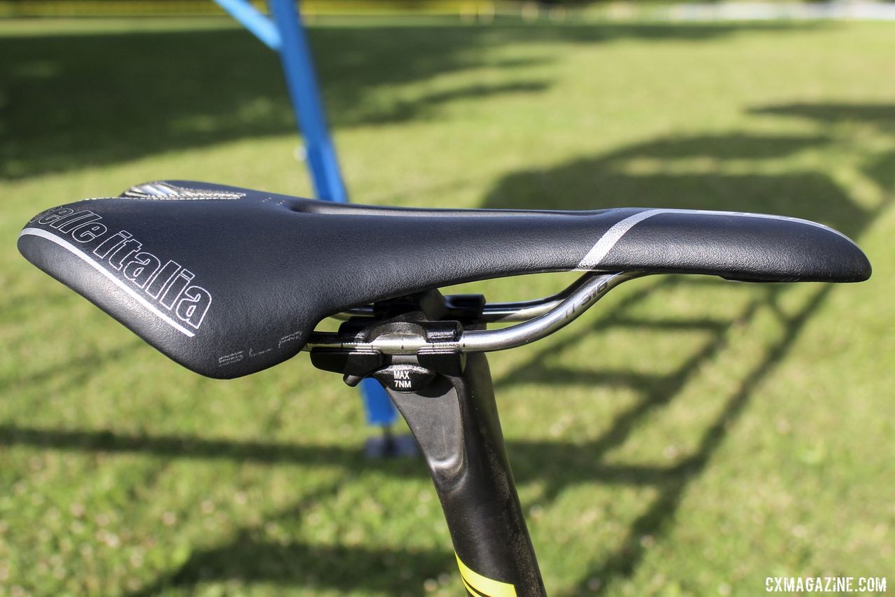 Baestaens ran a Sella Italia SLR saddle with titanium rails. Vincent Baestaens Rochester Day 1 Winning Scott Addict CX. © Z. Schuster / Cyclocross Magazine