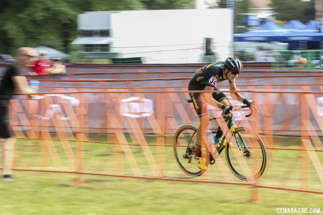 Nicholas Cleppe took up the chase of Sweeck on Friday. 2019 Trek CX Cup. © Z. Schuster / Cyclocross Magazine