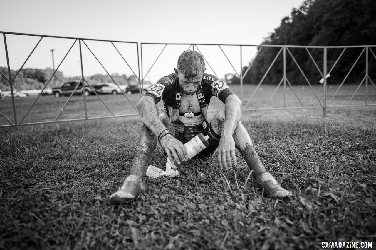 Steve Chainel, Steve was blown after Sunday's hot and muddy race. 2019 Jingle Cross Weekend. © Drew Coleman