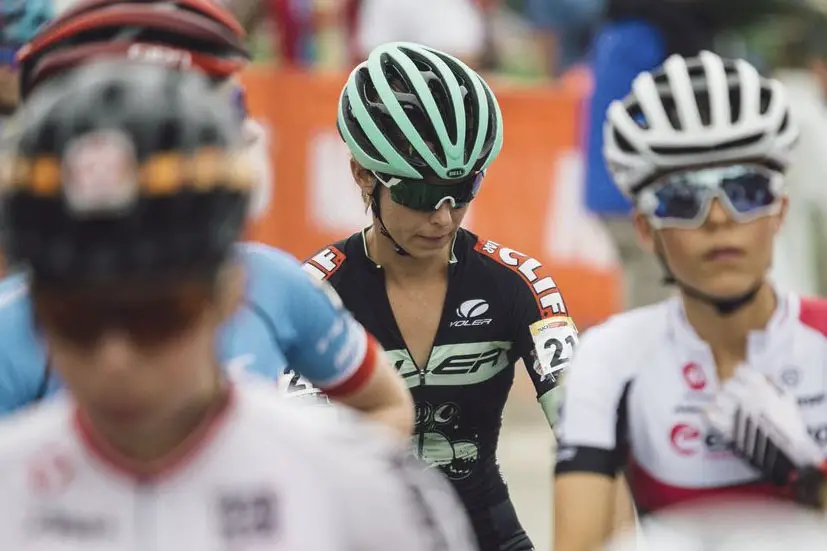 Caroline Nolan gets set to race her first World Cup. Caroline Nolan Rider Diary, 2019 Jingle Cross World Cup. © Balint Hamvas / Cyclephotos