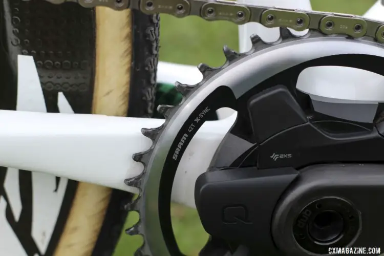 White used a 42 X-Sync front chain ring from the SRAM Force 1 series. Curtis White's 2019/20 Cannondale SuperX Cyclocross Bike. © Z. Schuster / Cyclocross Magazine