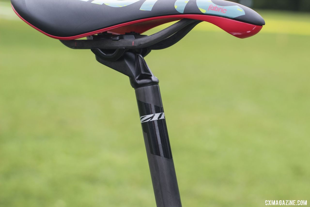 White held his saddle with a Zipp Service Course SL (20) seatpost. Curtis White's 2019/20 Cannondale SuperX Cyclocross Bike. © Z. Schuster / Cyclocross Magazine