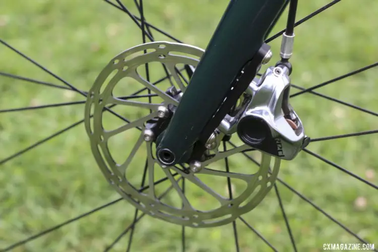 White braked with SRAM Red eTap AXS HRD calipers and SRAM Centerline rotors. Curtis White's 2019/20 Cannondale SuperX Cyclocross Bike. © Z. Schuster / Cyclocross Magazine