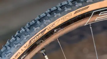 Donnelly's new handmade 33mm PDX WC tubeless cyclocross clincher is aimed at UCI-tire-width-restricted cyclocross racers. © C. Lee / Cyclocross Magazine