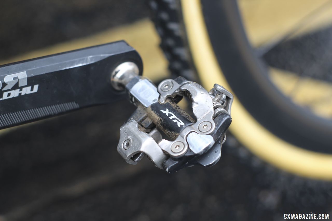 Iserbyt joined many Shimano riders this year in running the new XTR M9100 SPD pedals. Eli Iserbyt's 2019 World Cup Waterloo Ridley X-Night SL Disc. © Z. Schuster / Cyclocross Magazine