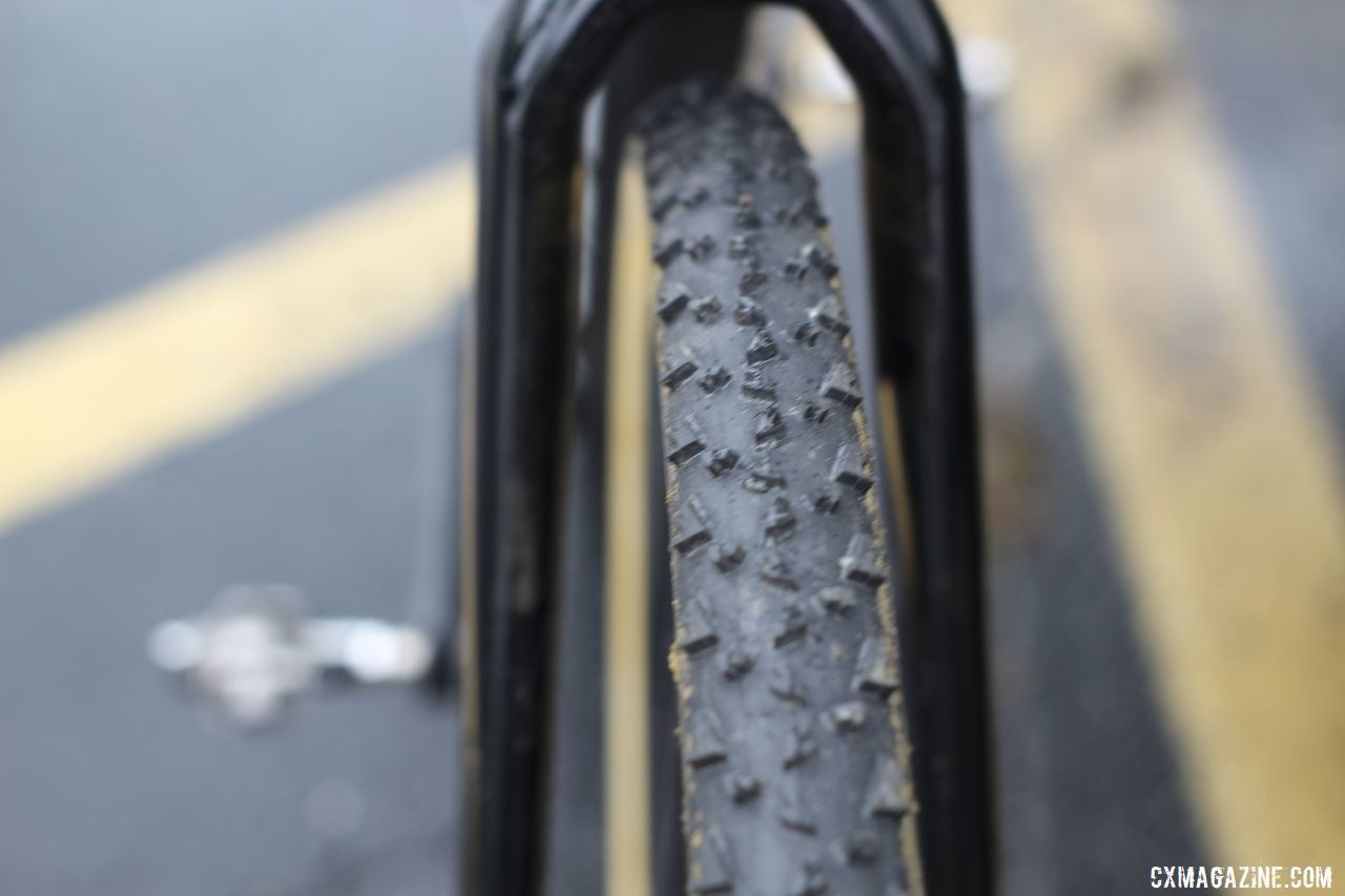 Iserbyt went with A Dugast Rhino mud treads, a swap from the Challenge tires we saw him with at Superprestige Gavere last year. Eli Iserbyt's 2019 World Cup Waterloo Ridley X-Night SL Disc. © Z. Schuster / Cyclocross Magazine