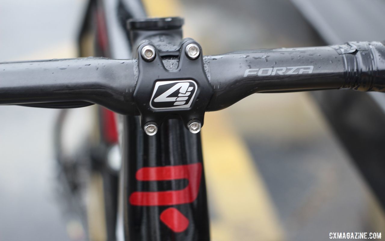Ridley house brand Forza provided Iserbyt's cockpit. Eli Iserbyt's 2019 World Cup Waterloo Ridley X-Night SL Disc. © Z. Schuster / Cyclocross Magazine