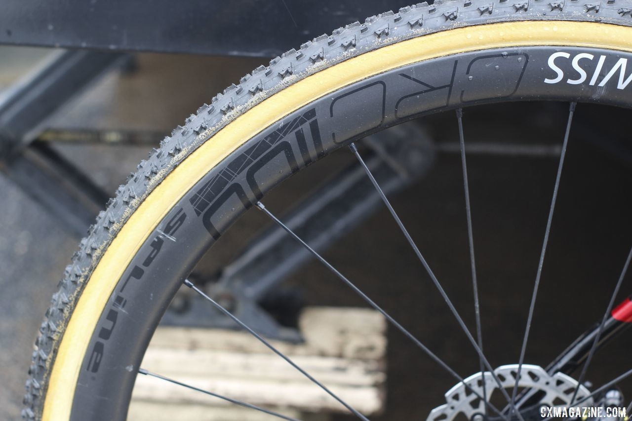 Iserbyt rolls on DT Swiss' lightweight CRC 1100 Spline carbon tubulars. Eli Iserbyt's 2019 World Cup Waterloo Ridley X-Night SL Disc. © Z. Schuster / Cyclocross Magazine