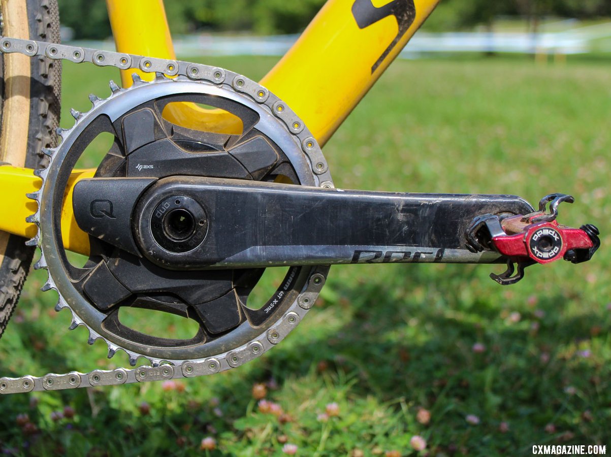 Rochette swapped between a 40t X-Sync 2 ring on Saturday to a 38t ring on Sunday. Maghalie Rochette's Rochester Cyclocross-winning S-Works Crux. © Z. Schuster / Cyclocross Magazine